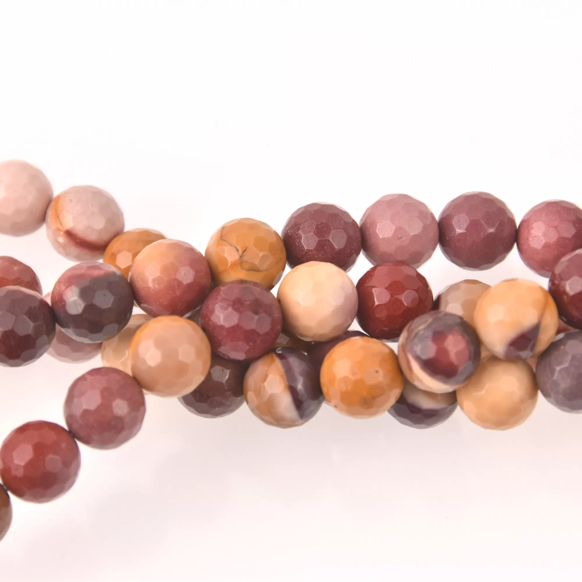 Mookaite, 10mm Faceted Round Gemstone Beads, red yellow maroon full strand, gem0837