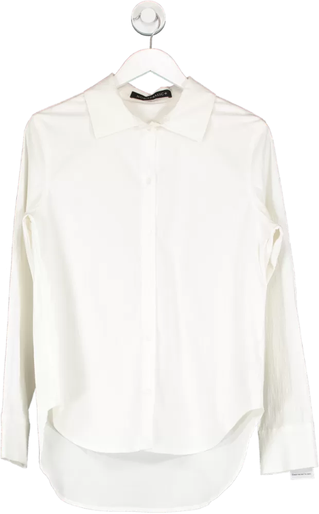 No Mad Basic Cream Textured Shirt UK XS