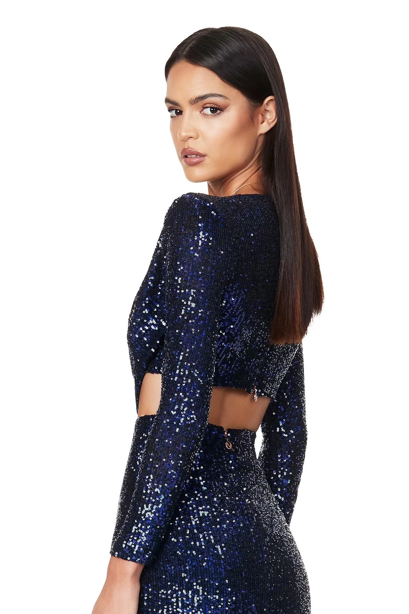 Nookie Pandora Long Sleeve Crop - Navy