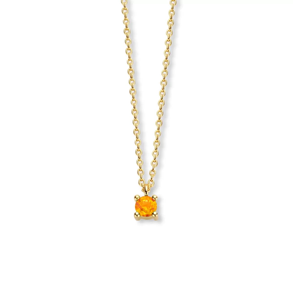 November Birthstone Necklace 14K Yellow Gold