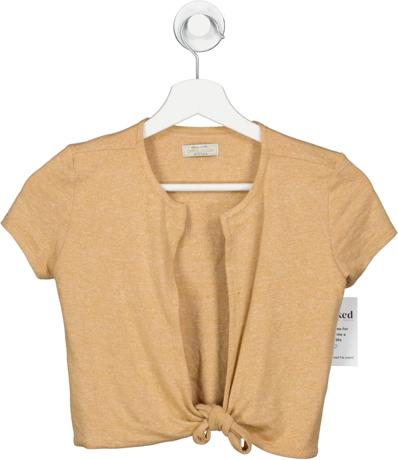 Oh Polly Orange Tie Front Crop Top UK 8