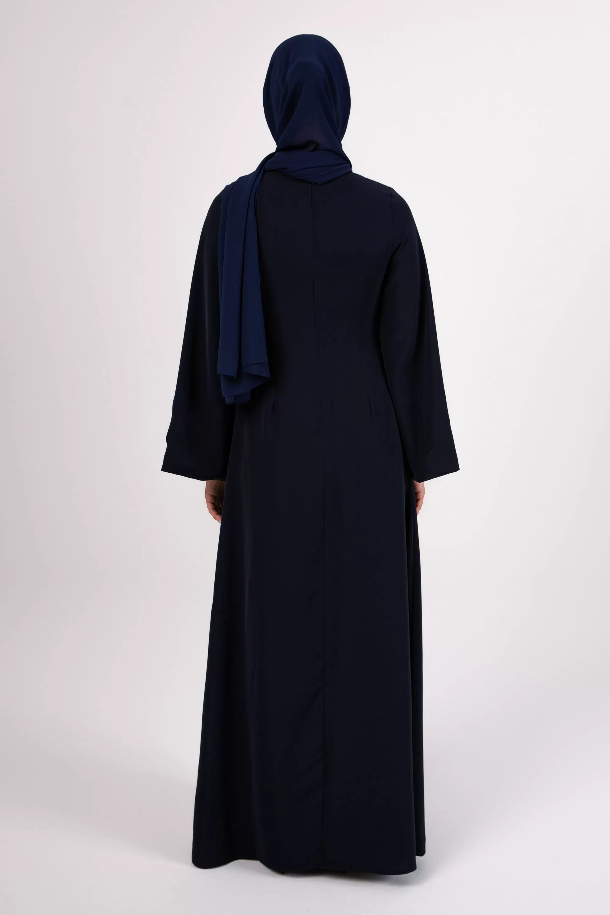 Omaya Two Tone Wrap Front Maxi Dress - Dark Blue