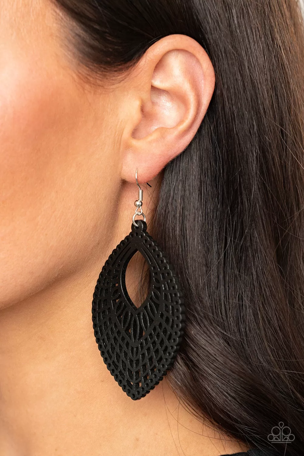 One Beach At A Time - Black Earring