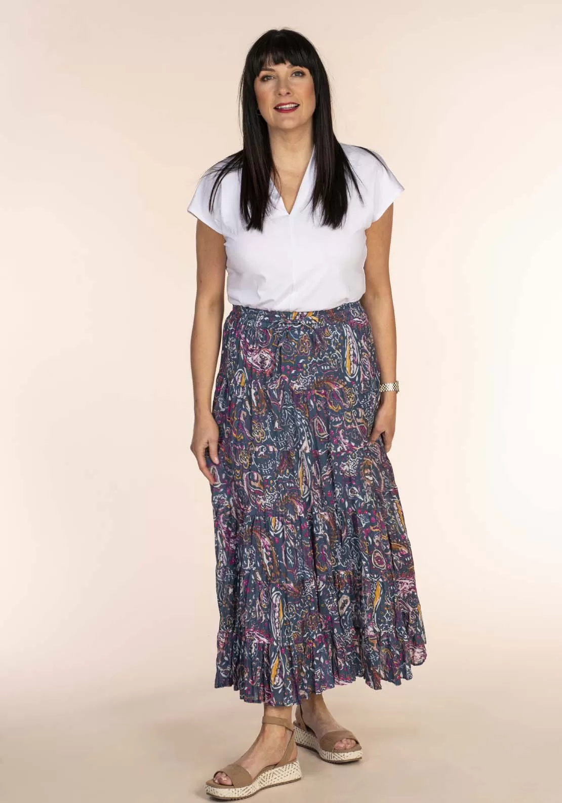 Paisley Print Cotton Skirt