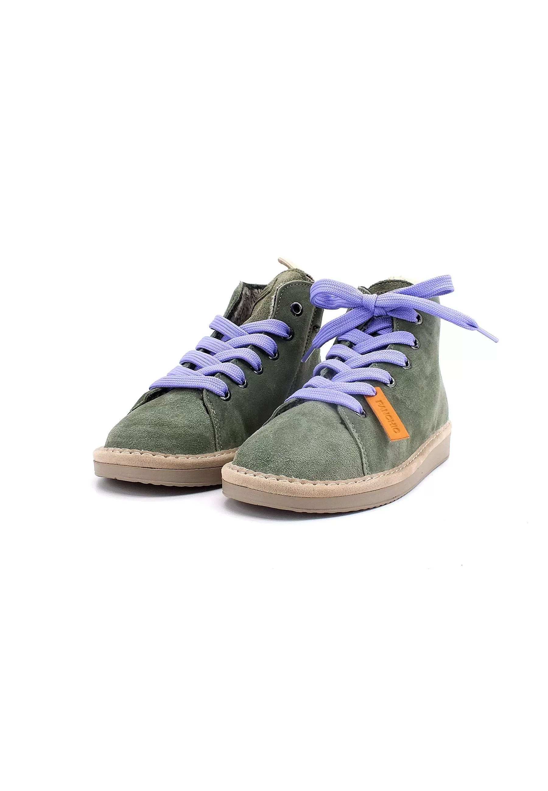 PAN CHIC Ankle Boot Sneaker Pelo Bimbo Military Green Urban Violet P01K1400200006