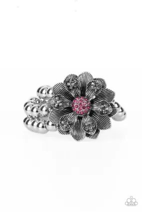 Paparazzi Botanical Bravado - Pink Flower Bracelet