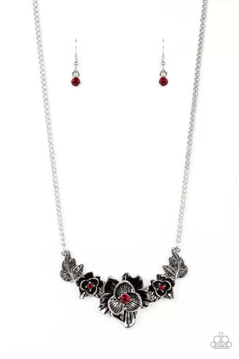 Paparazzi Botanical Breeze Red Necklace & Earring Set