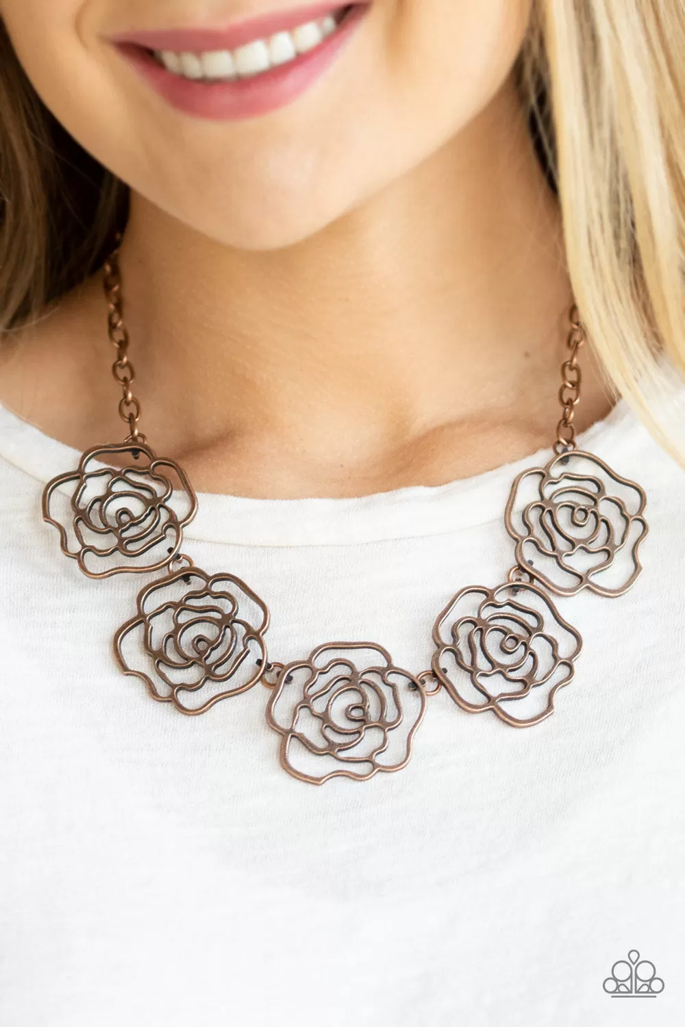 Paparazzi Budding Beauty - Copper Flower Necklace