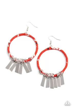 Paparazzi Garden Chimes - Red Earrings