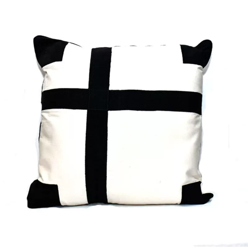 Patch Black and White Pillow Cover 01