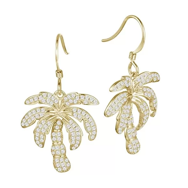 Pavé Niu Palm Tree Earrings