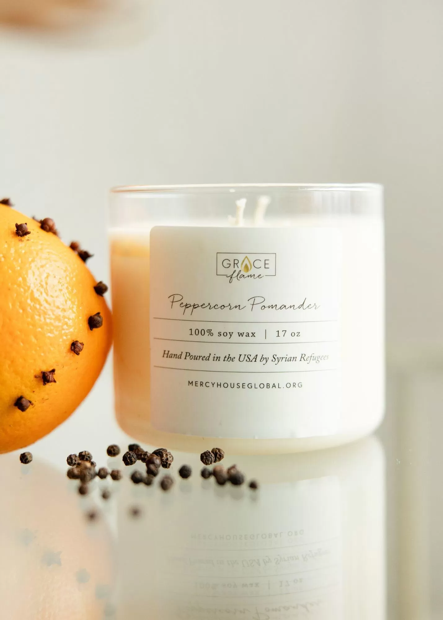 Peppercorn   Pomander Candle | 17 oz Grace Flame