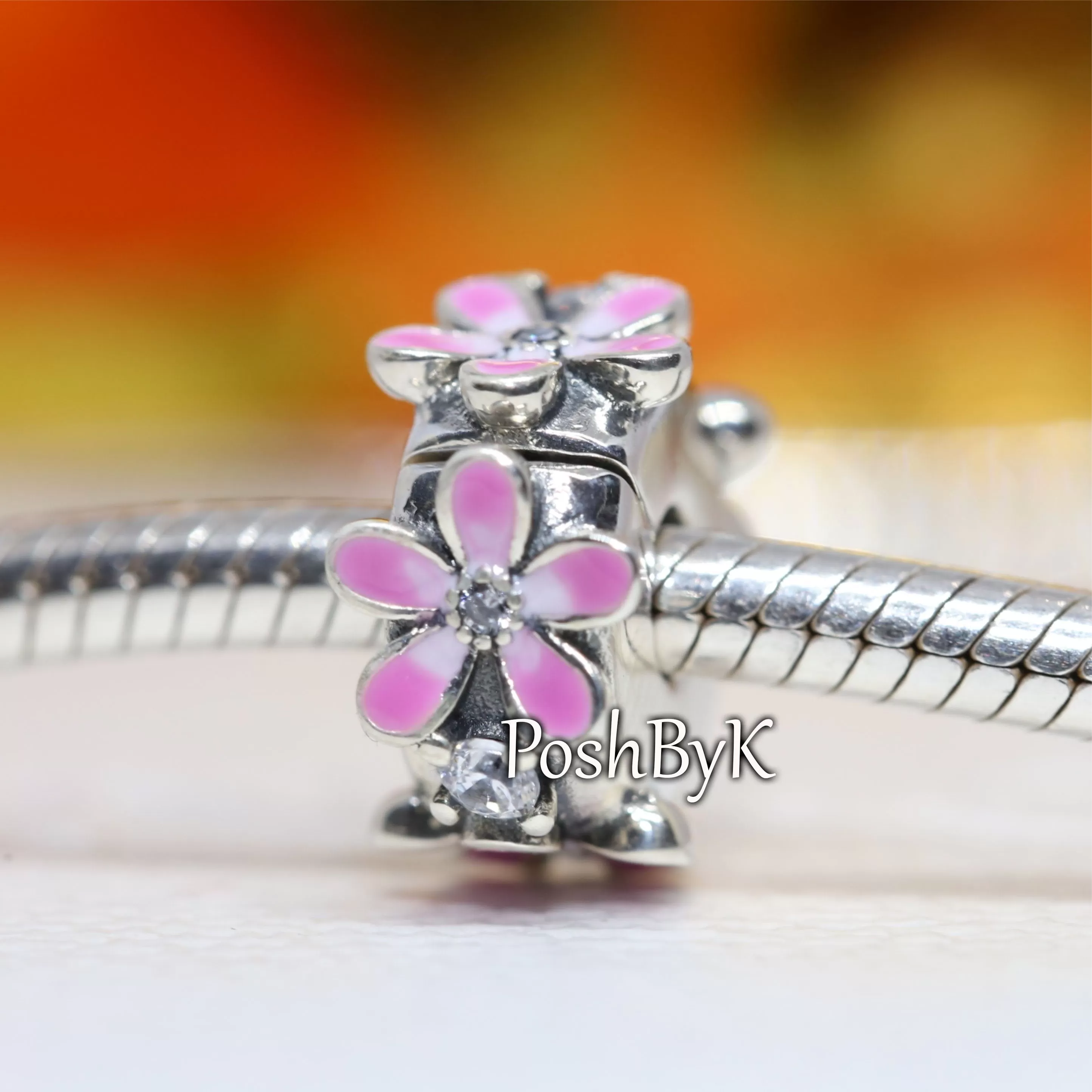 Pink Daisy Flower Clip Charm 798809C01