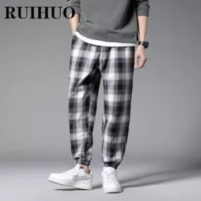 Plaid Harem Pants Men - color one