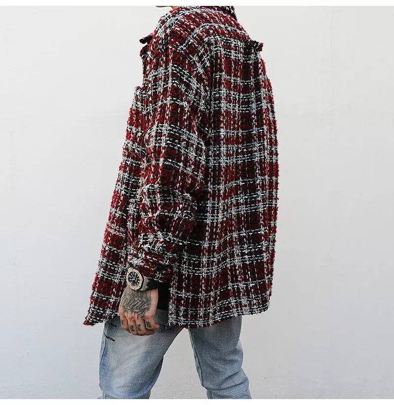 PLAID OVERSHIRT IN WOOLEN TWEED