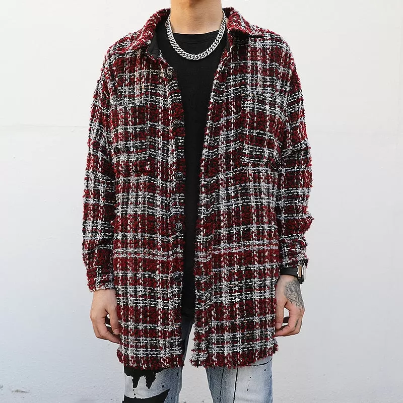 PLAID OVERSHIRT IN WOOLEN TWEED