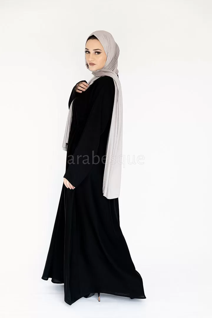 Plain Draw String Closed Abaya -  5 Colours