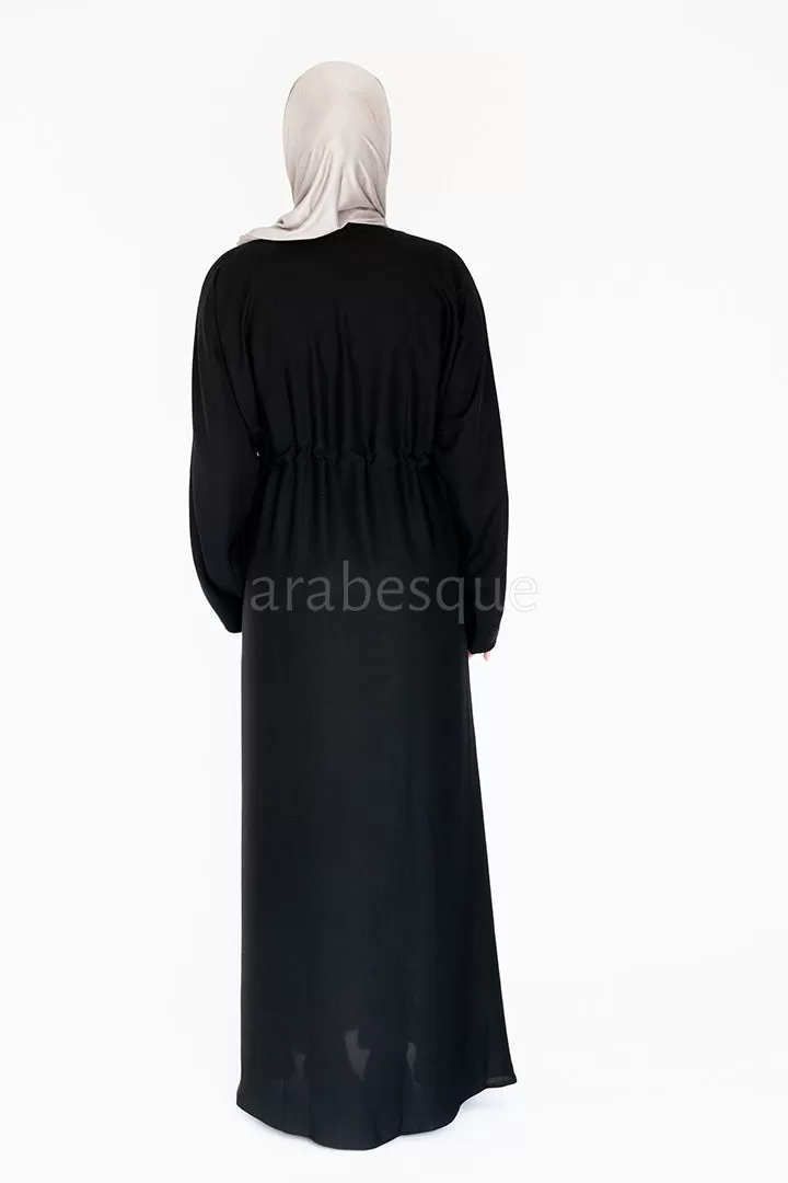 Plain Draw String Closed Abaya -  5 Colours