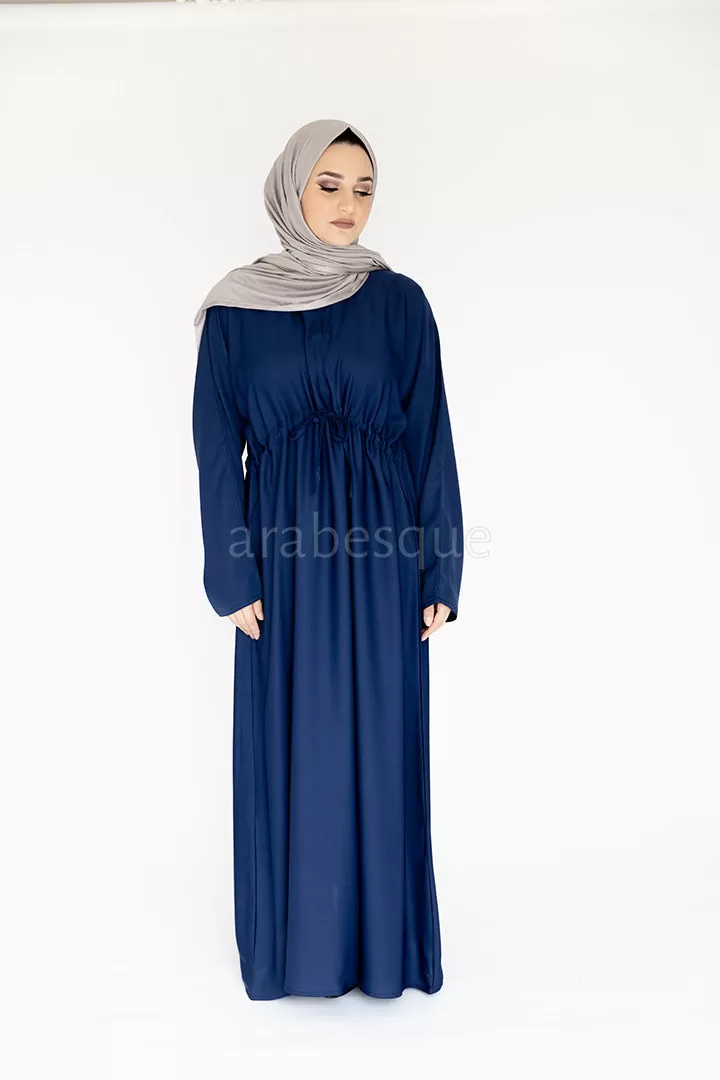 Plain Draw String Closed Abaya -  5 Colours