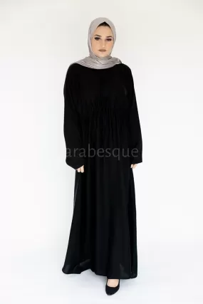 Plain Draw String Closed Abaya -  5 Colours