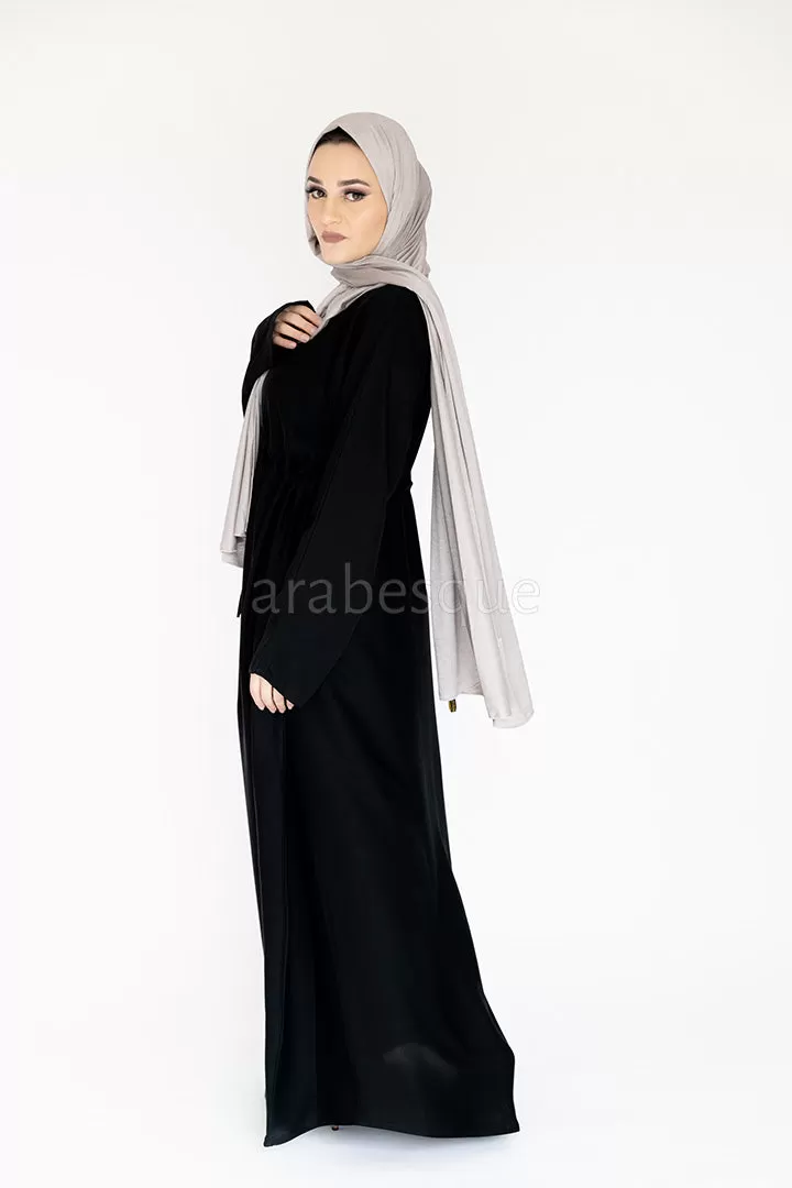 Plain Draw String Closed Abaya -  5 Colours