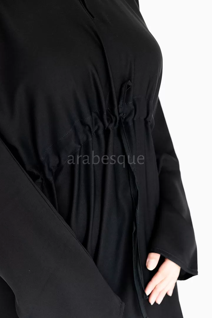 Plain Draw String Closed Abaya -  5 Colours