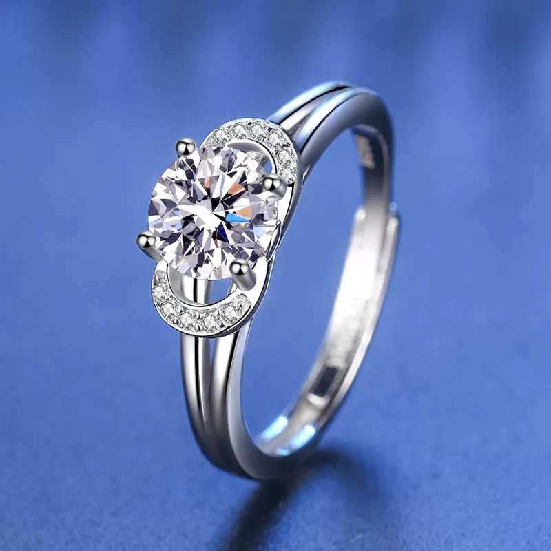 Princess Moissanite Petal Wedding Band