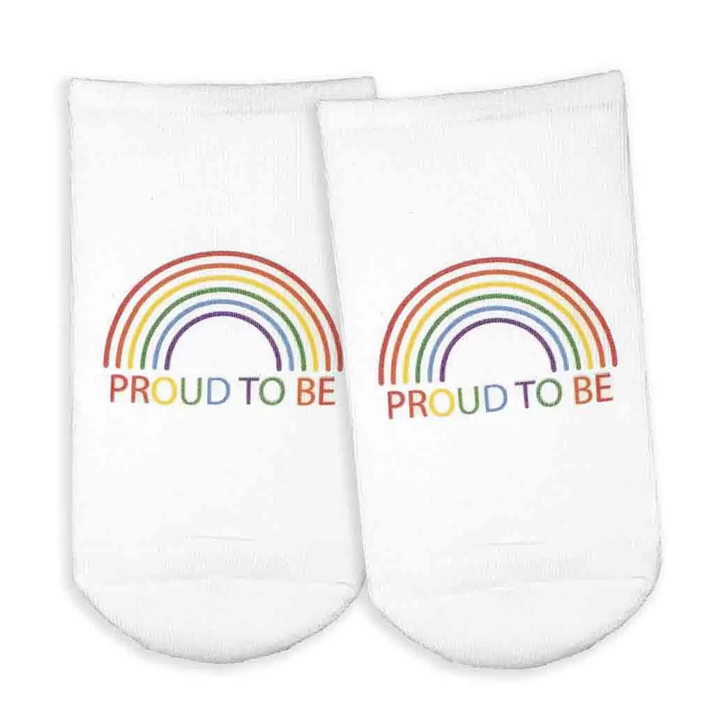 Proud to Be Rainbow Pride No Show Socks