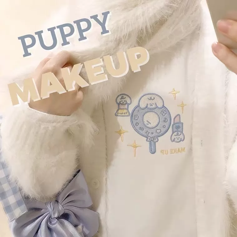 Puppy makeup sweatshirt