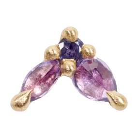 Purple Floret Stud Earring - 11492