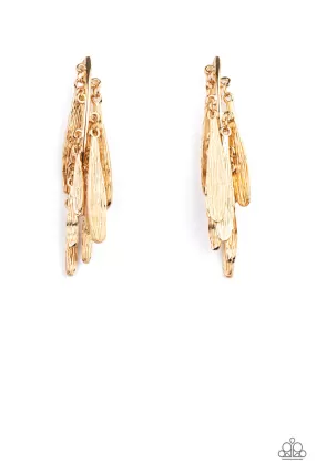 Pursuing The Plumes Gold-Earrings