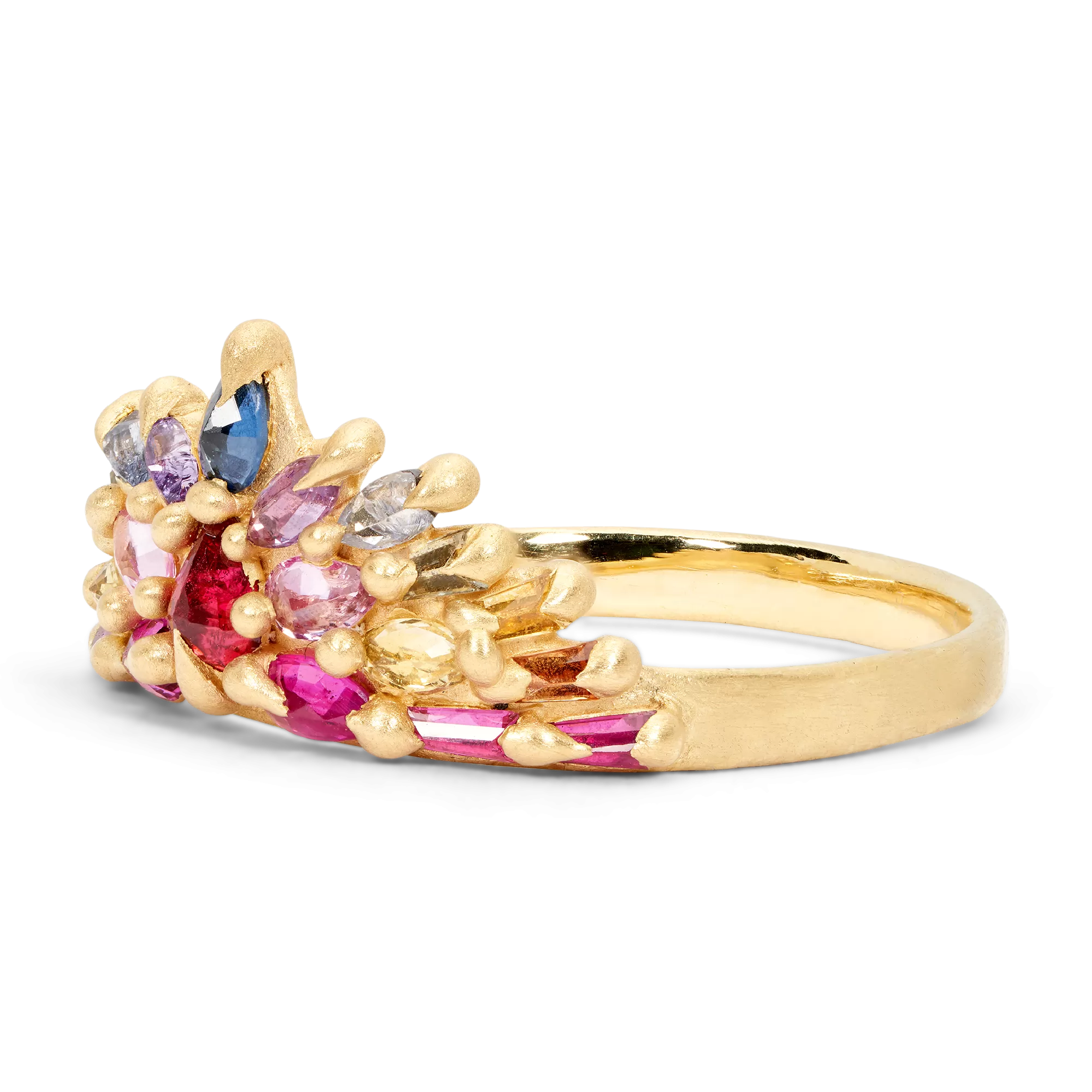 Rainbow Lena Skull Crown Petal Ring - Made to Order