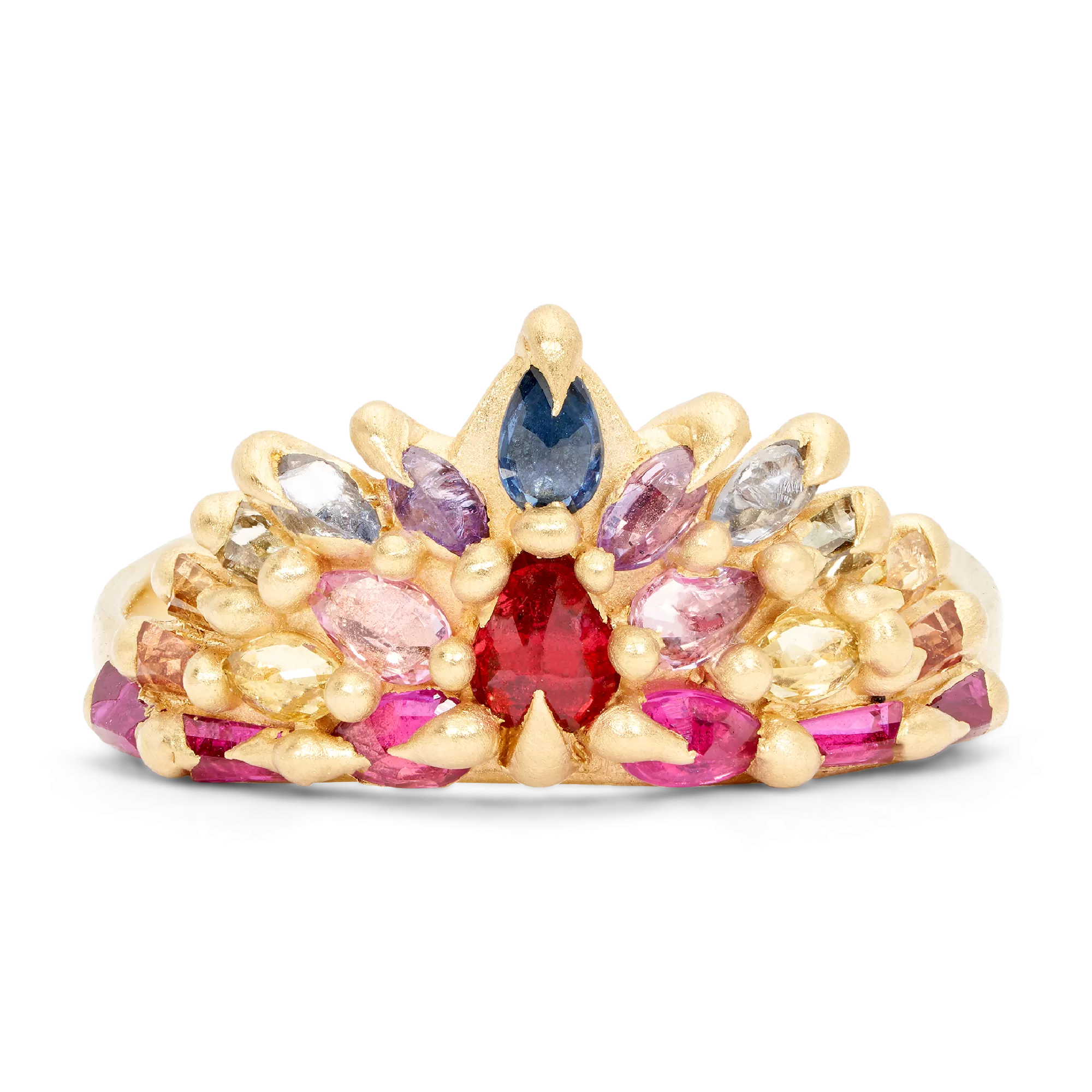 Rainbow Lena Skull Crown Petal Ring - Made to Order