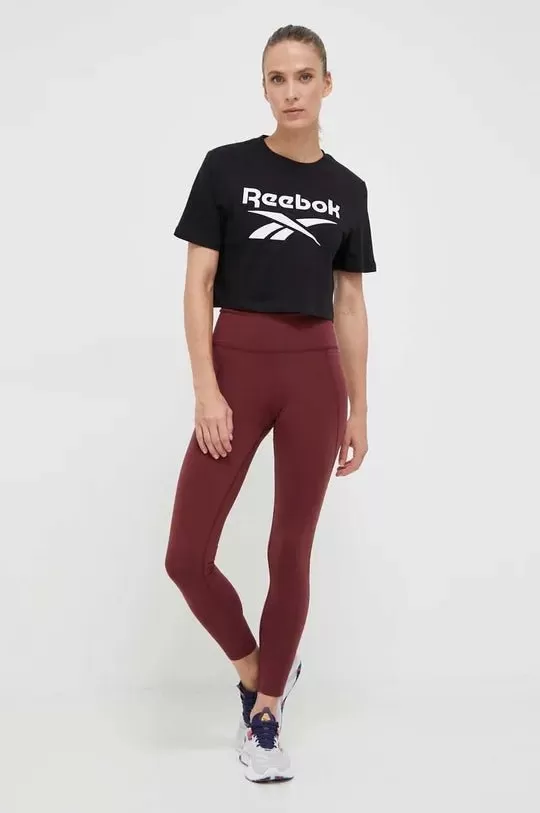 REEBOK WOMEN'S BIG LOGO CROP BLACK TEE