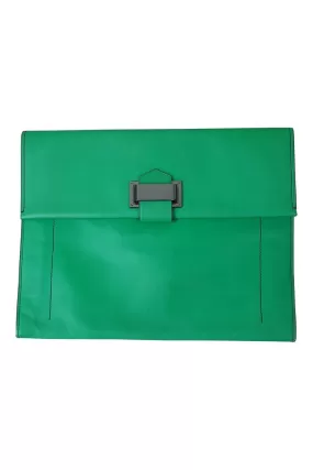 REED KRAKOFF Large Green leather Clutch Bag