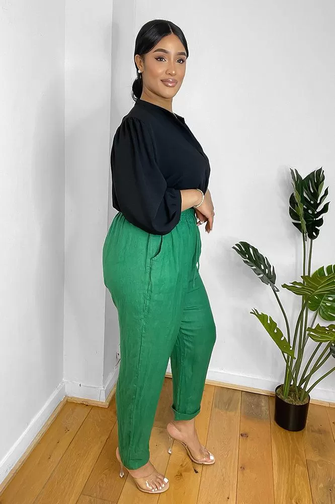 Relaxed Fit Drawstring Waist Trousers