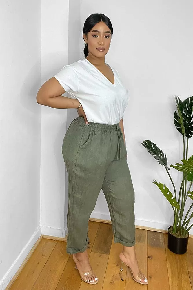 Relaxed Fit Drawstring Waist Trousers