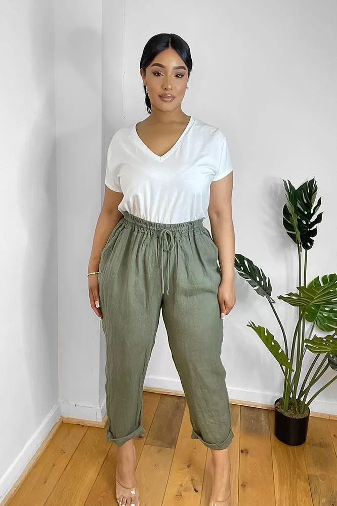 Relaxed Fit Drawstring Waist Trousers