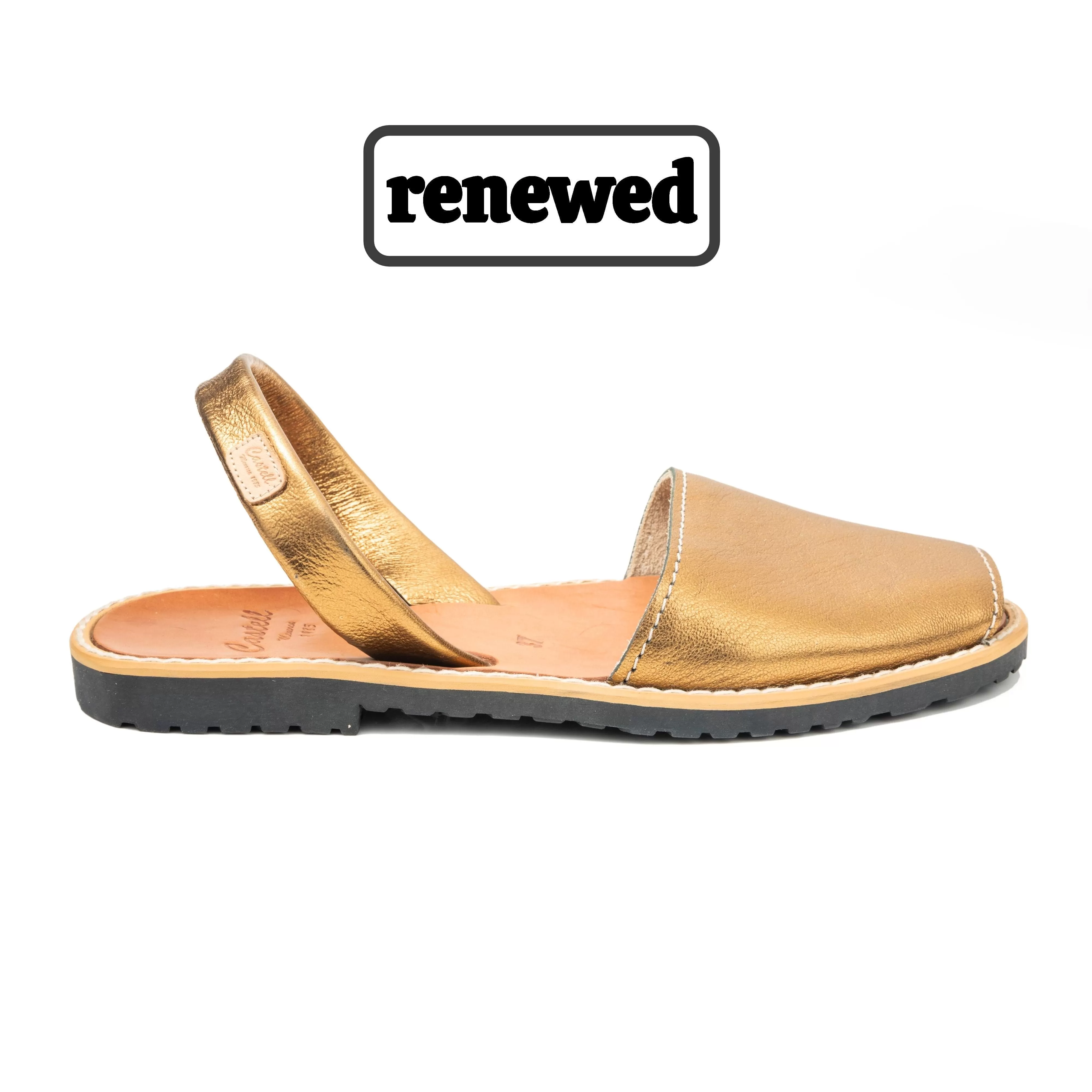 Renewed Leather Open Toe Menorcan Sandal For Kids - Iker 1097