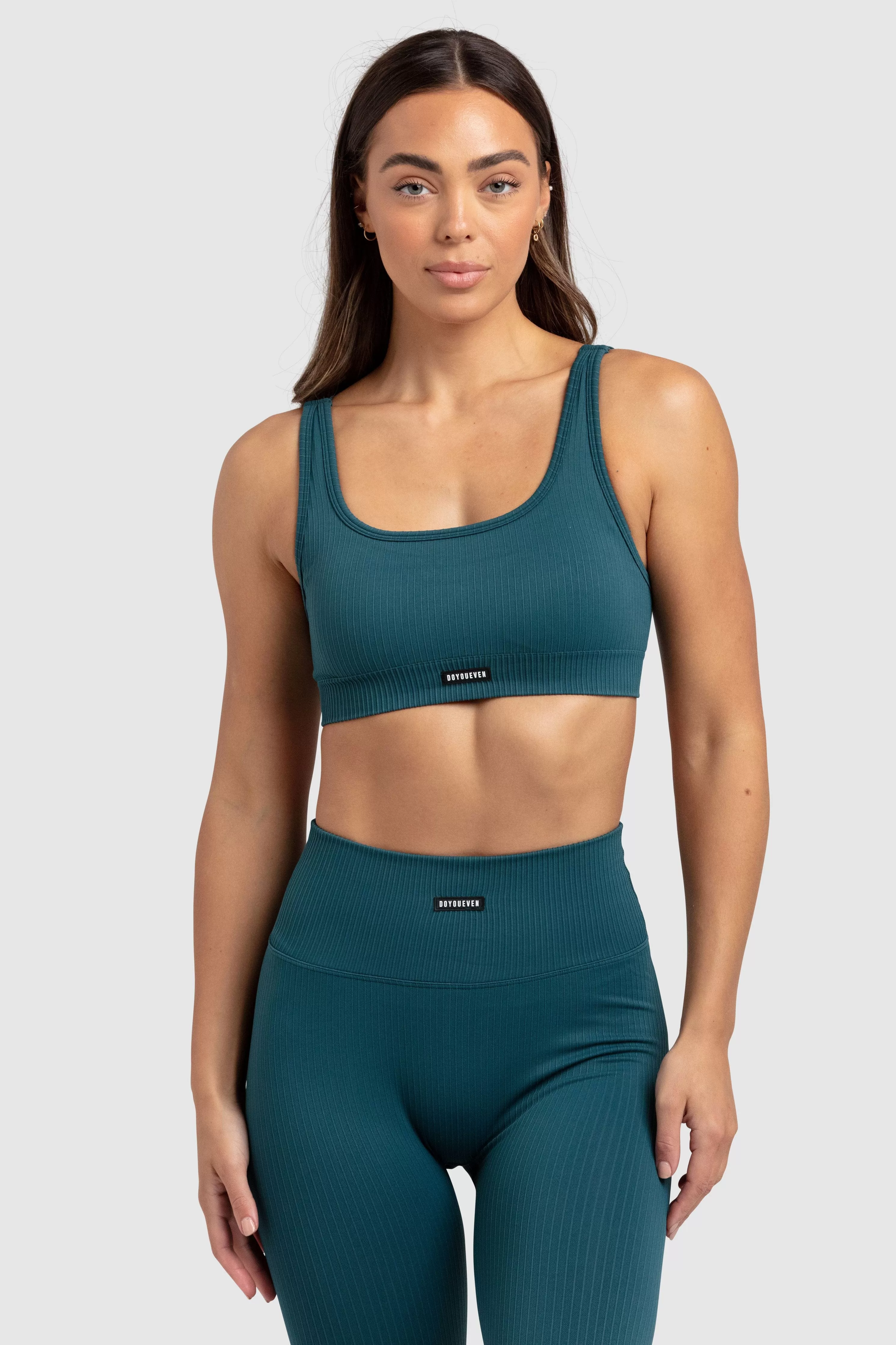 Ribbed Seamless Crop - Forest Green