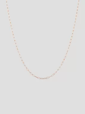 Rose Gold Rounded Paperlink Chain Necklace