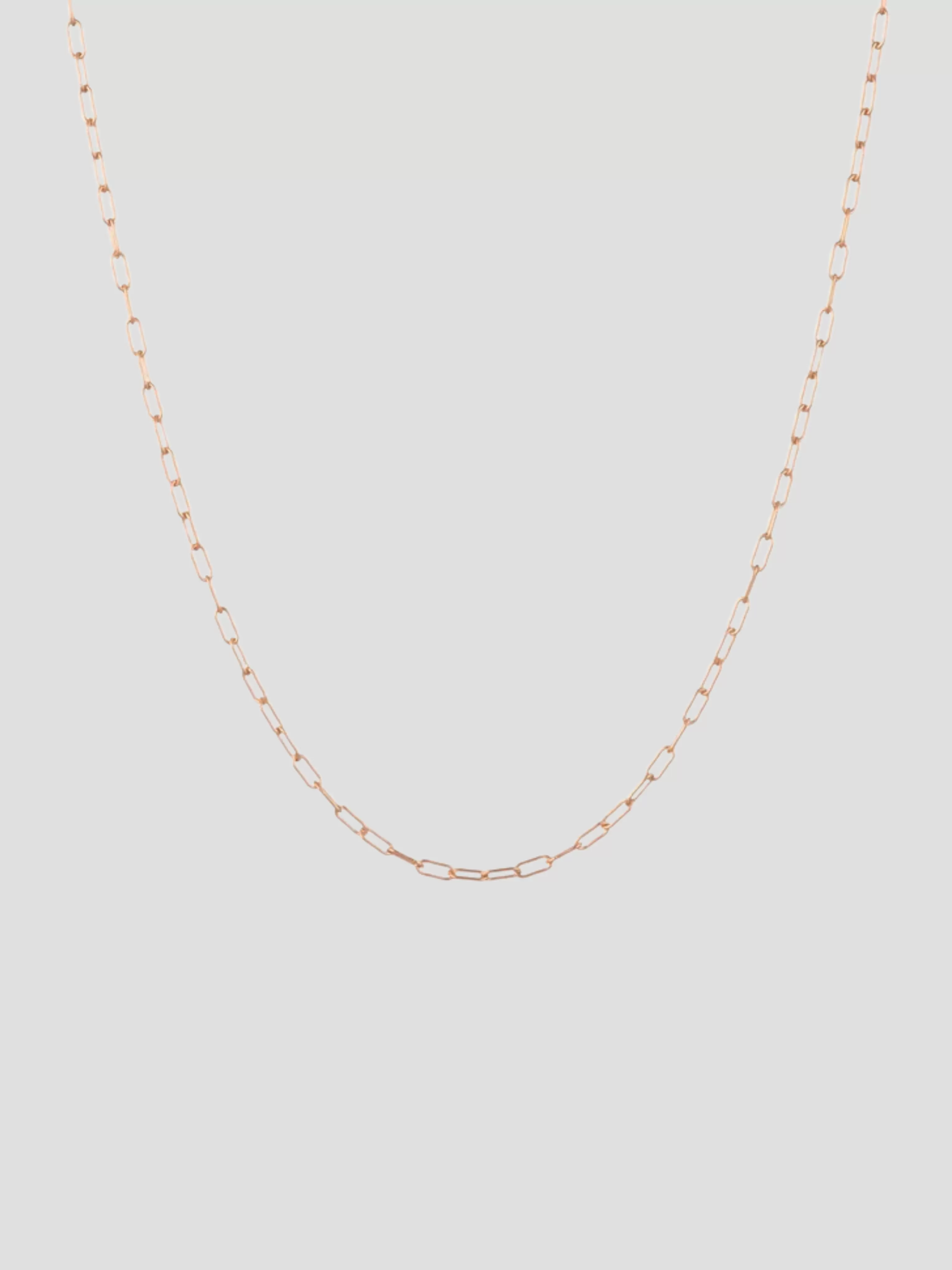 Rose Gold Rounded Paperlink Chain Necklace