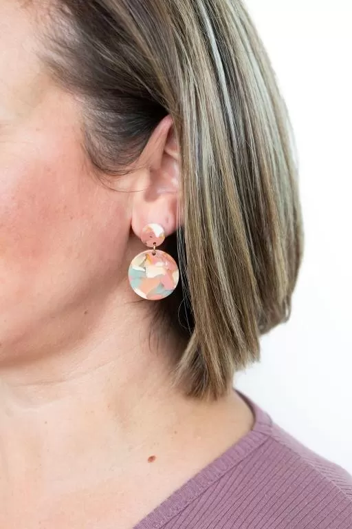 Round Drop Earrings - Camo Chic