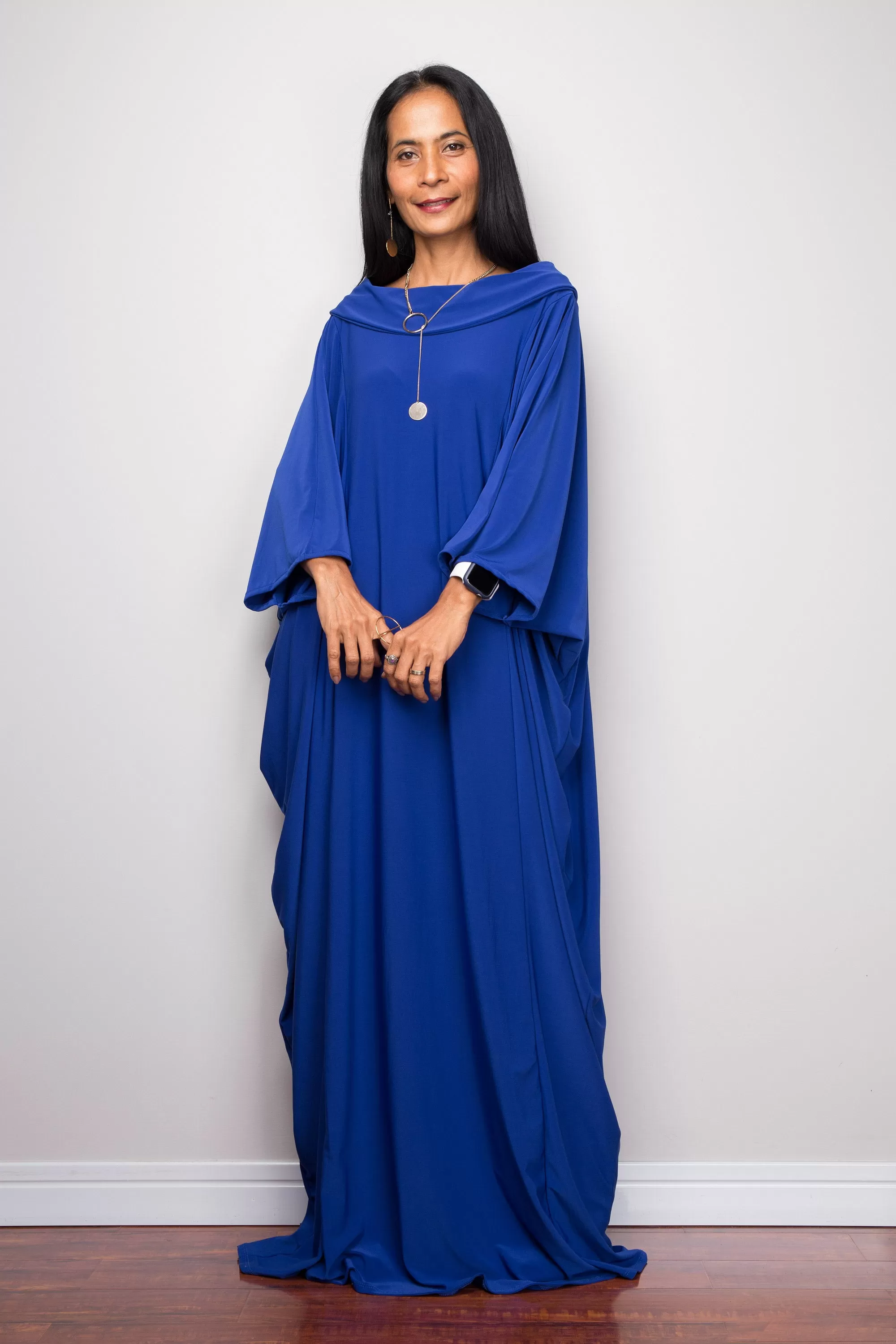 Royal Blue Modest Kaftan Dress