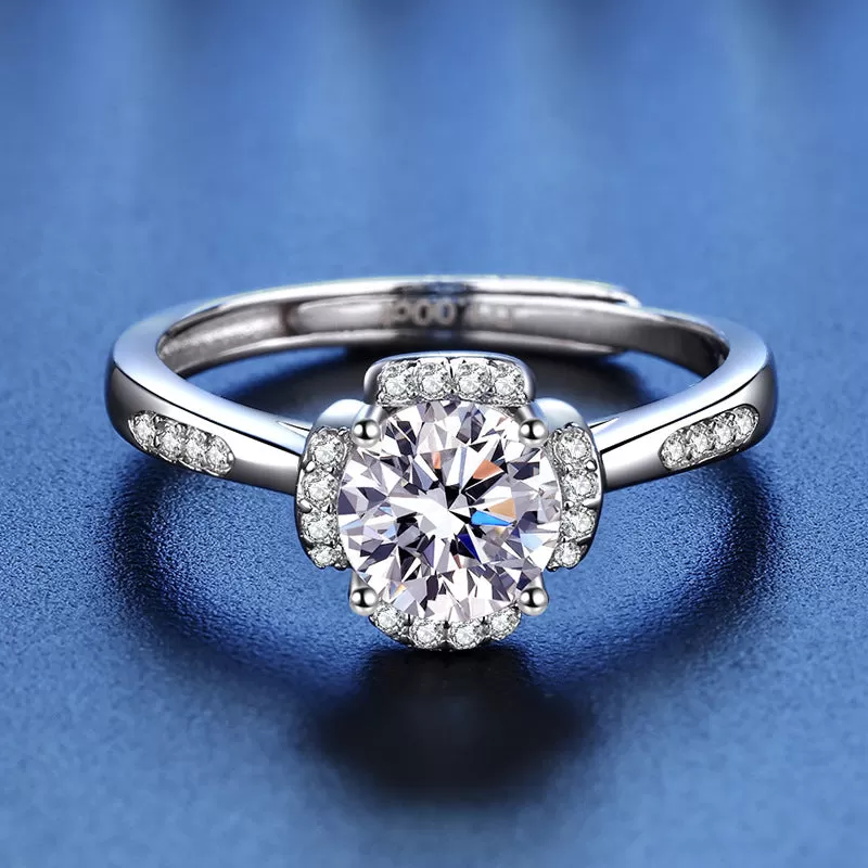 Royal Flower Moissanite Ring