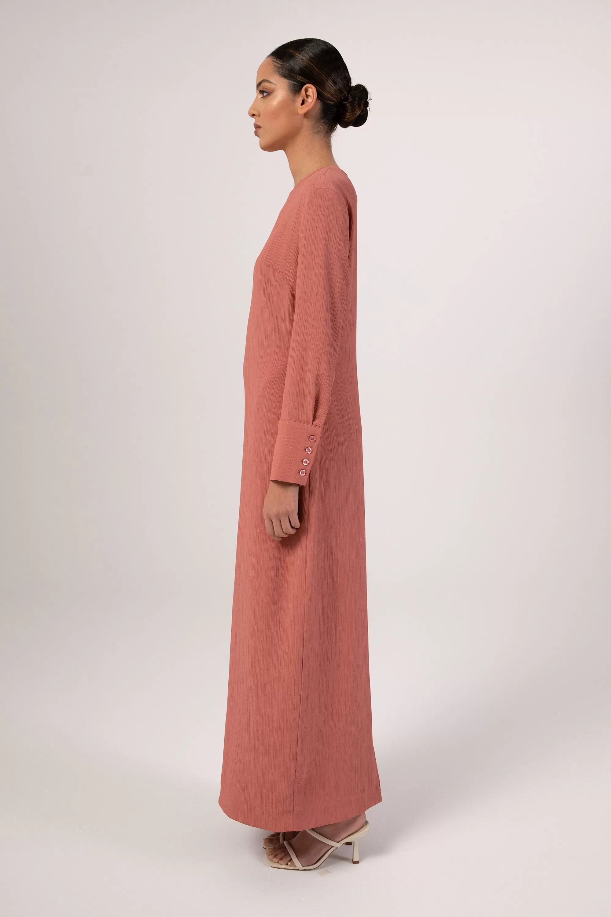 Sajda Textured Maxi Dress - Terracotta