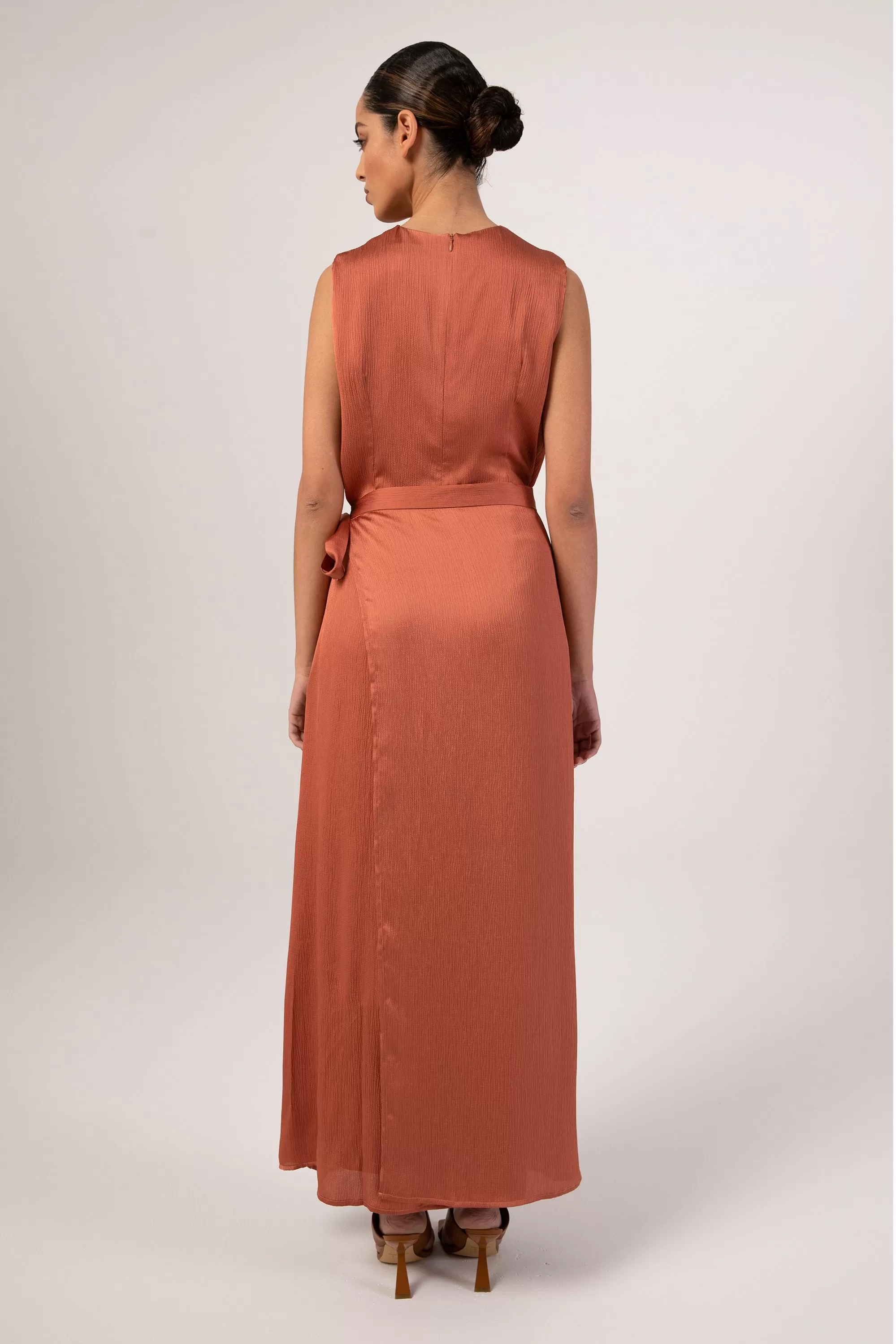 Salma Sleeveless Maxi Dress & Skirt Set - Terracotta