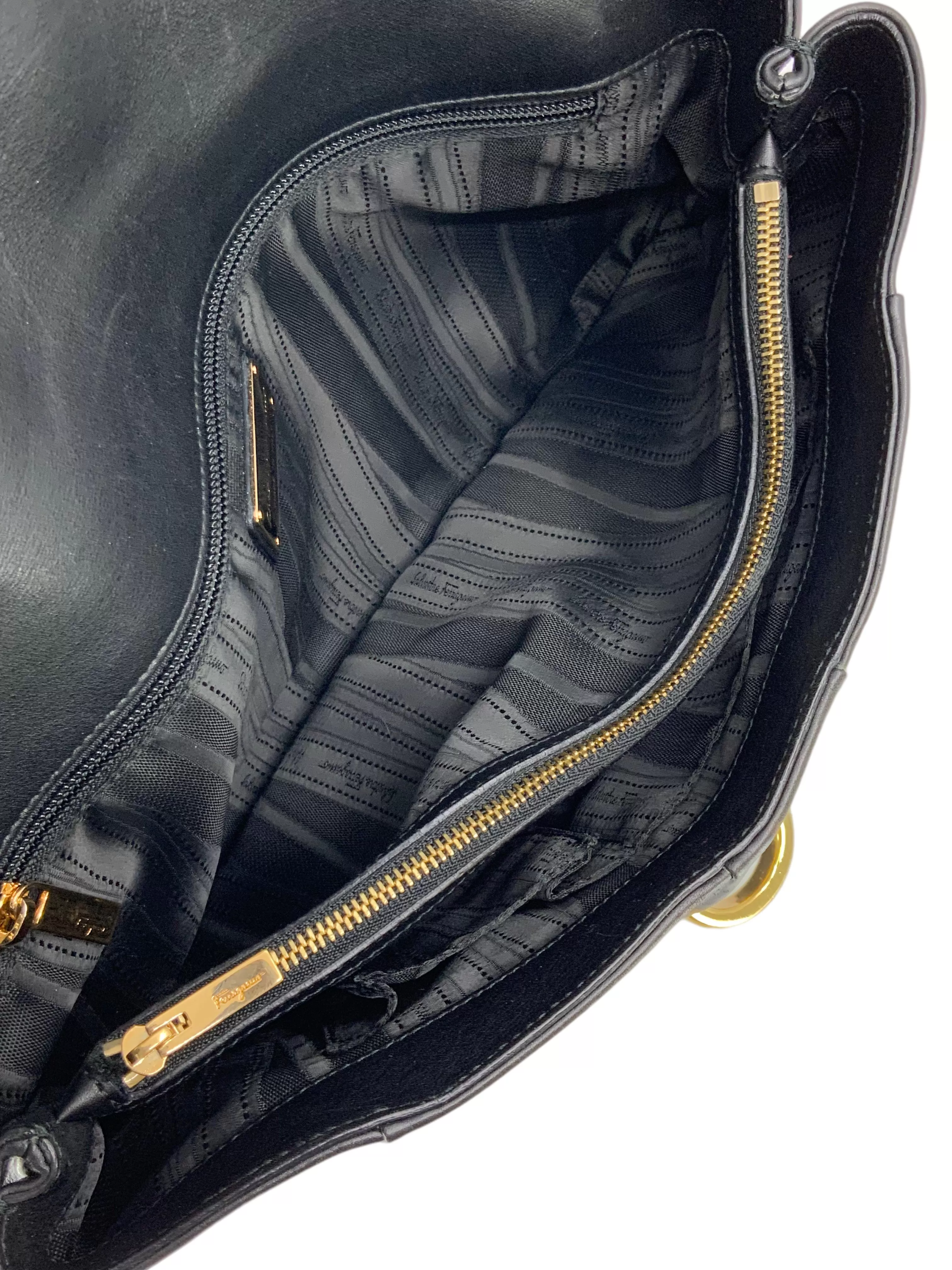 Salvatore Ferragamo Gancini Leather Flap Shoulder Bag