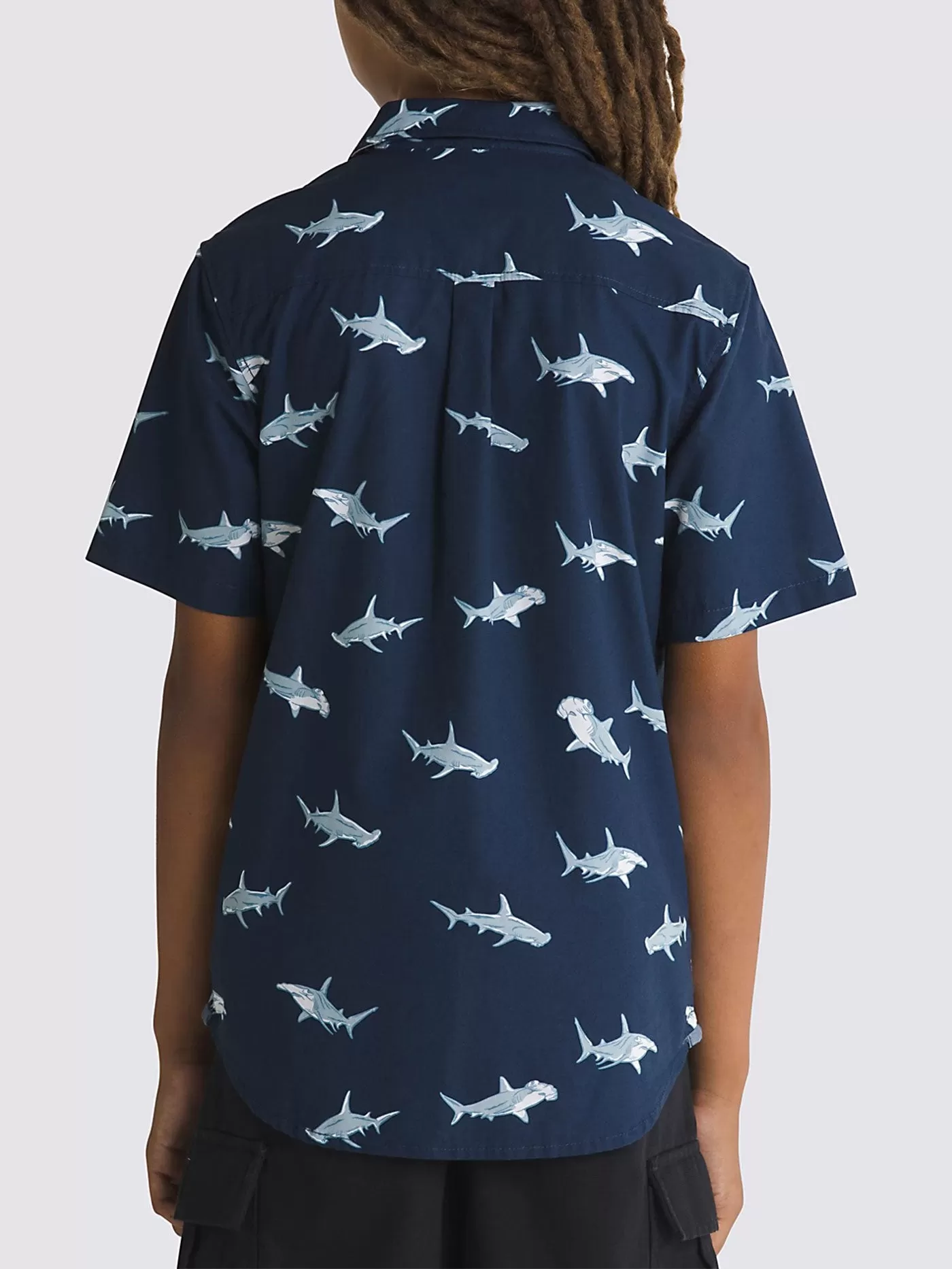 Shark Short Sleeve Buttondown Shirt (Boys 7-14)