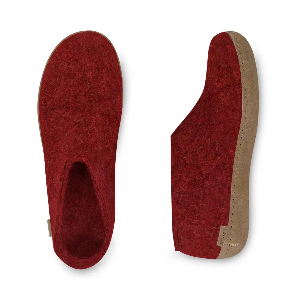 Shoe with leather sole - Red